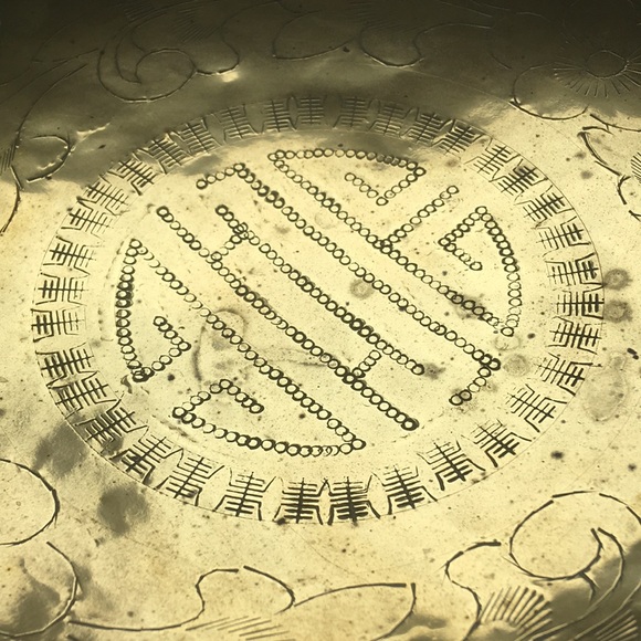 Vintage Brass Dish with Stand - Picture 3 of 6